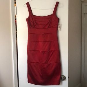 <new> Holiday party dress!! Dark red satin dress size 4